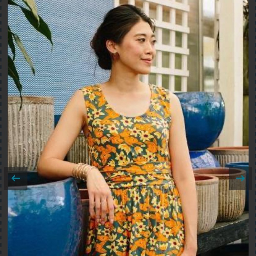 Shoreline Dress in Orange Floral by Mata Traders